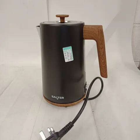 SALTER ELECTRIC KETTLE EK5822BLK – BLACK WITH WOOD EFFECT HANDLE - UNBOXED
