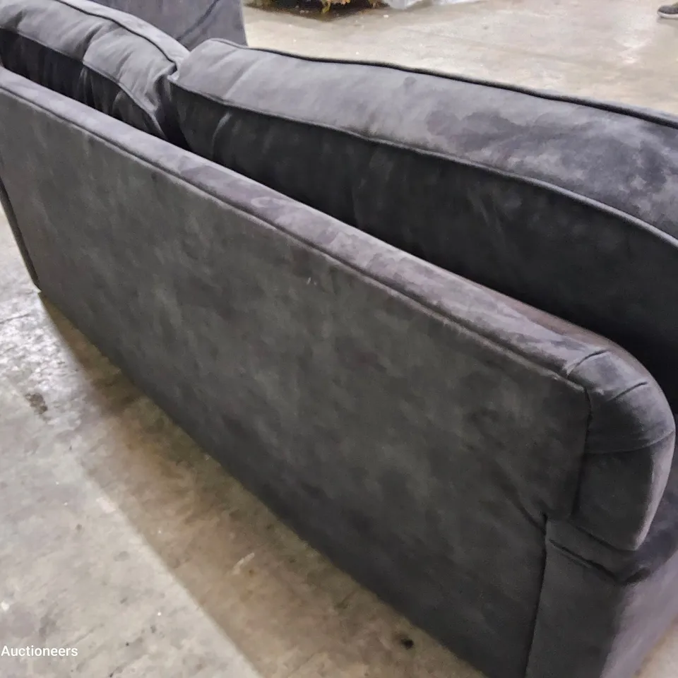 DESIGNER THE DOWNTON COAL FABRIC METAL ACTION SOFA BED 