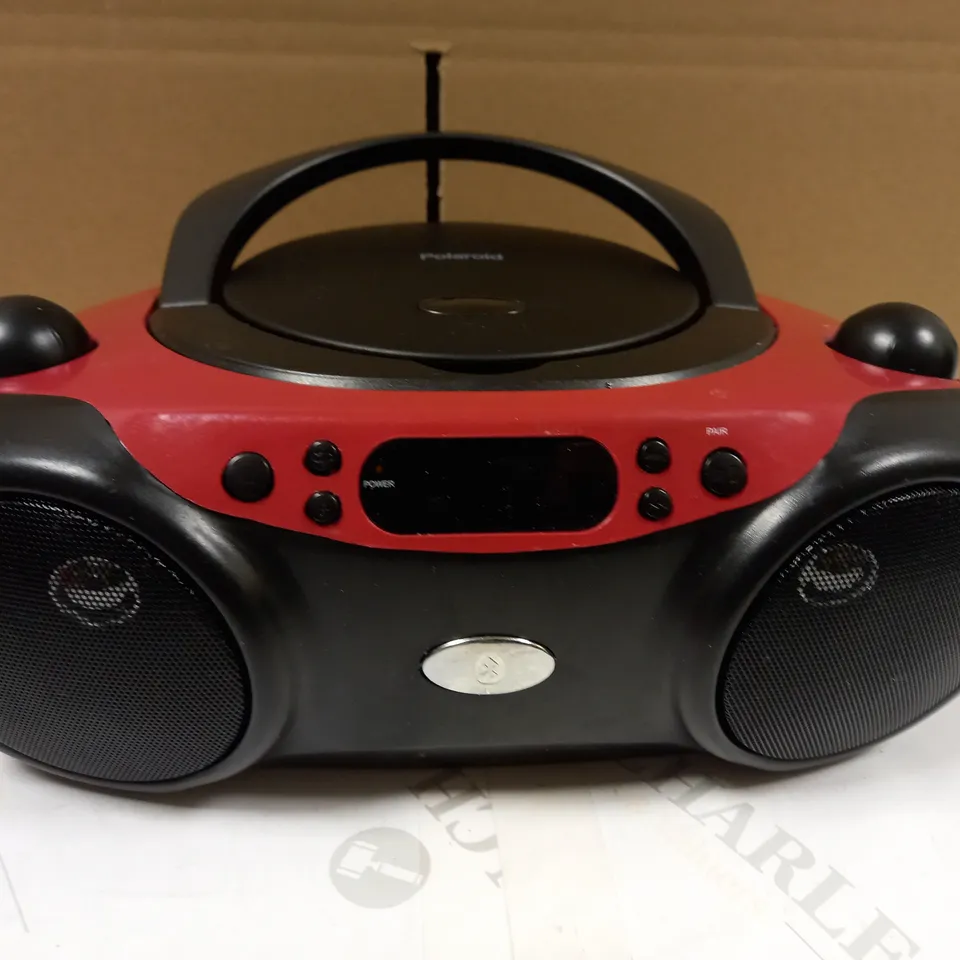 POLAROID BLUETOOTH CD BOOMBOX BLACK/RED