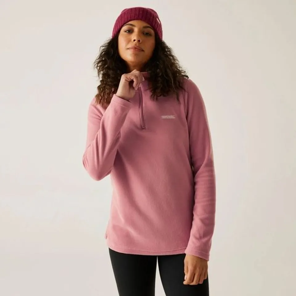 FOUR BRAND NEW REGATTA WOMEN'S SWEETHART MARL HALF-ZIP FLEECE DUSTY ROSE