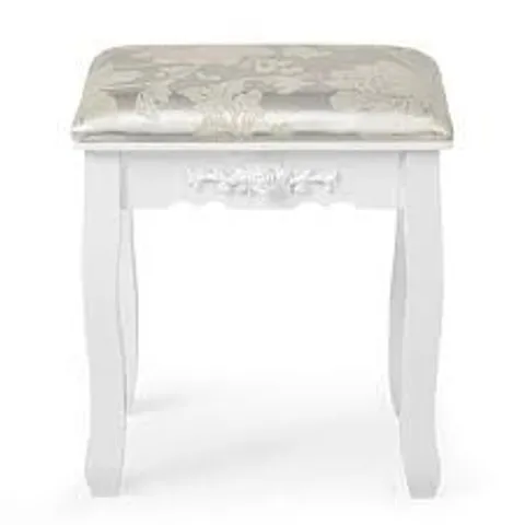 BOXED MEERVEIL DRESSING TABLE STOOL - WHITE (1 BOX)