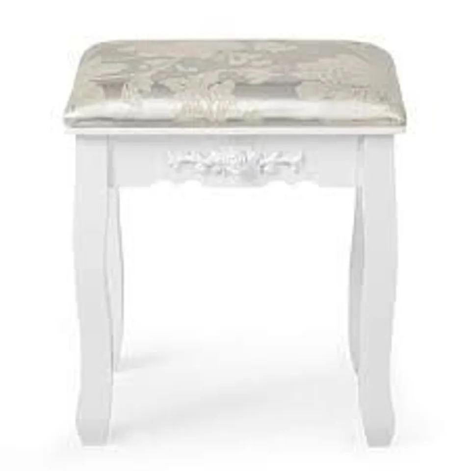 BOXED MEERVEIL DRESSING TABLE STOOL - WHITE (1 BOX)