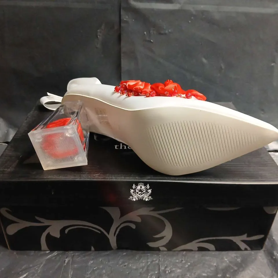 BOXED PAIR OF KOI BELLA’S NIGHTMARE ROSE HEELS –  UK SIZE 3  