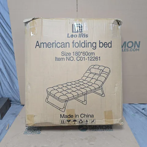 LEO IRIS AMERICAN FOLDING BED 180 X 60CM BOXED