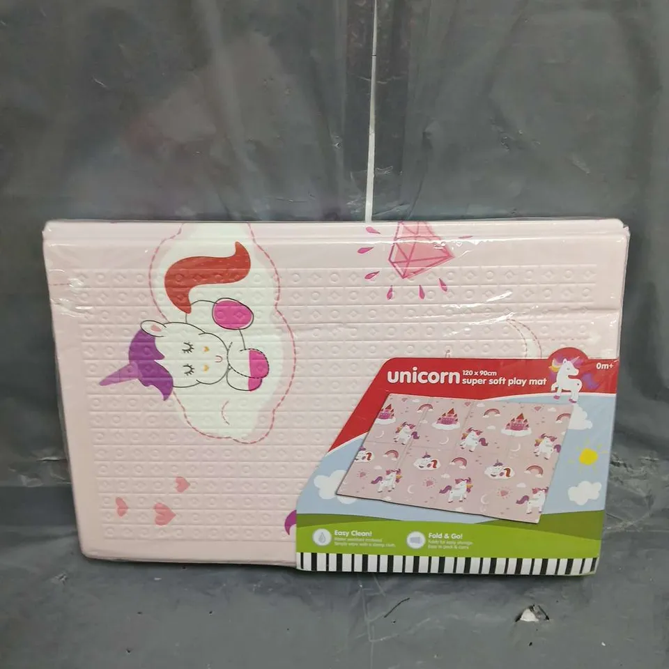 SEALED UNICORN SUPER SOFT PLAY MAT IN PINK 120X90CM