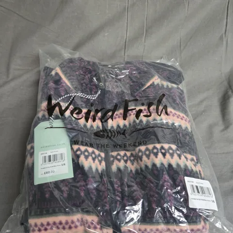 BAGGED WEIRD FISH ROCHELLE FULL ZIP PRINTED FLEECE SIZE 18