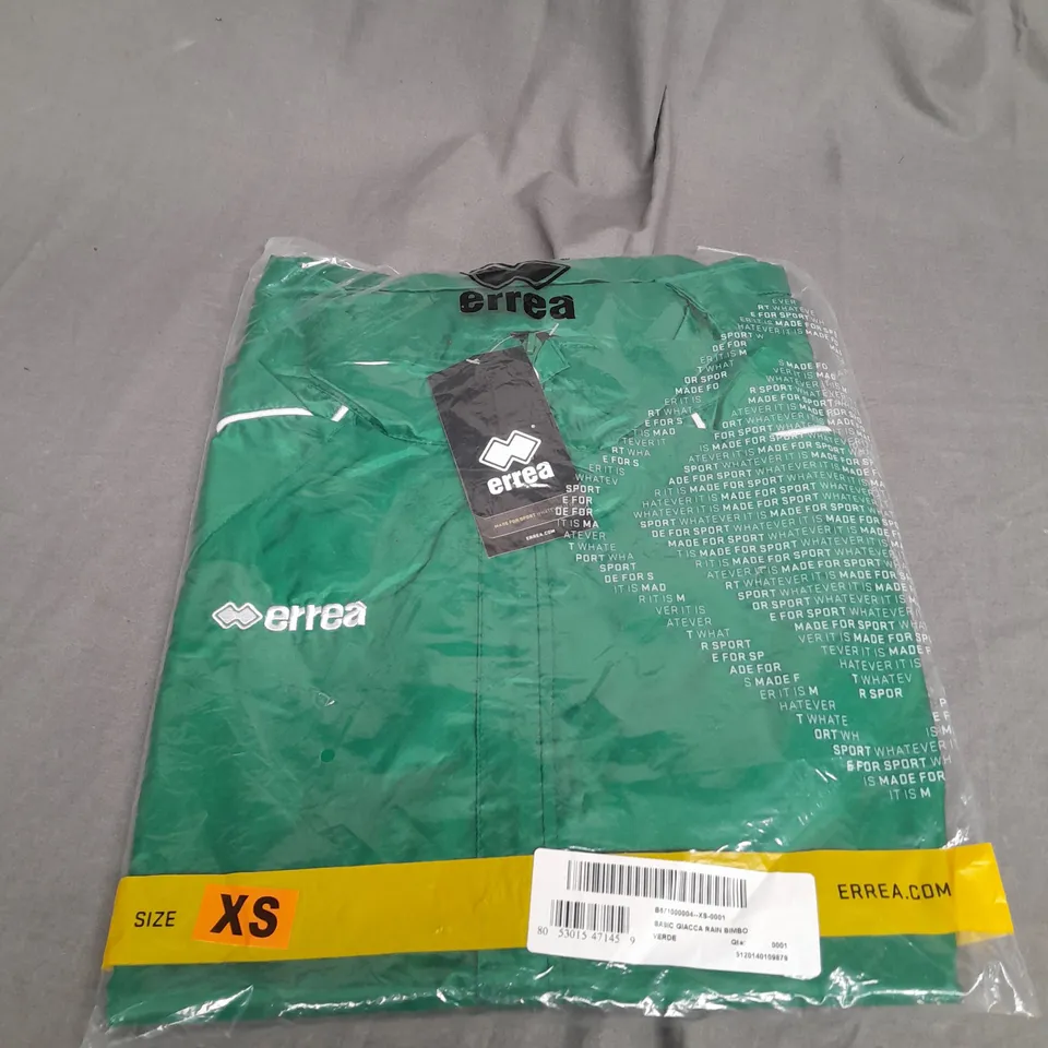 ERREA BASIC WATERPROOF JACKET IN GREEN SIZE XS