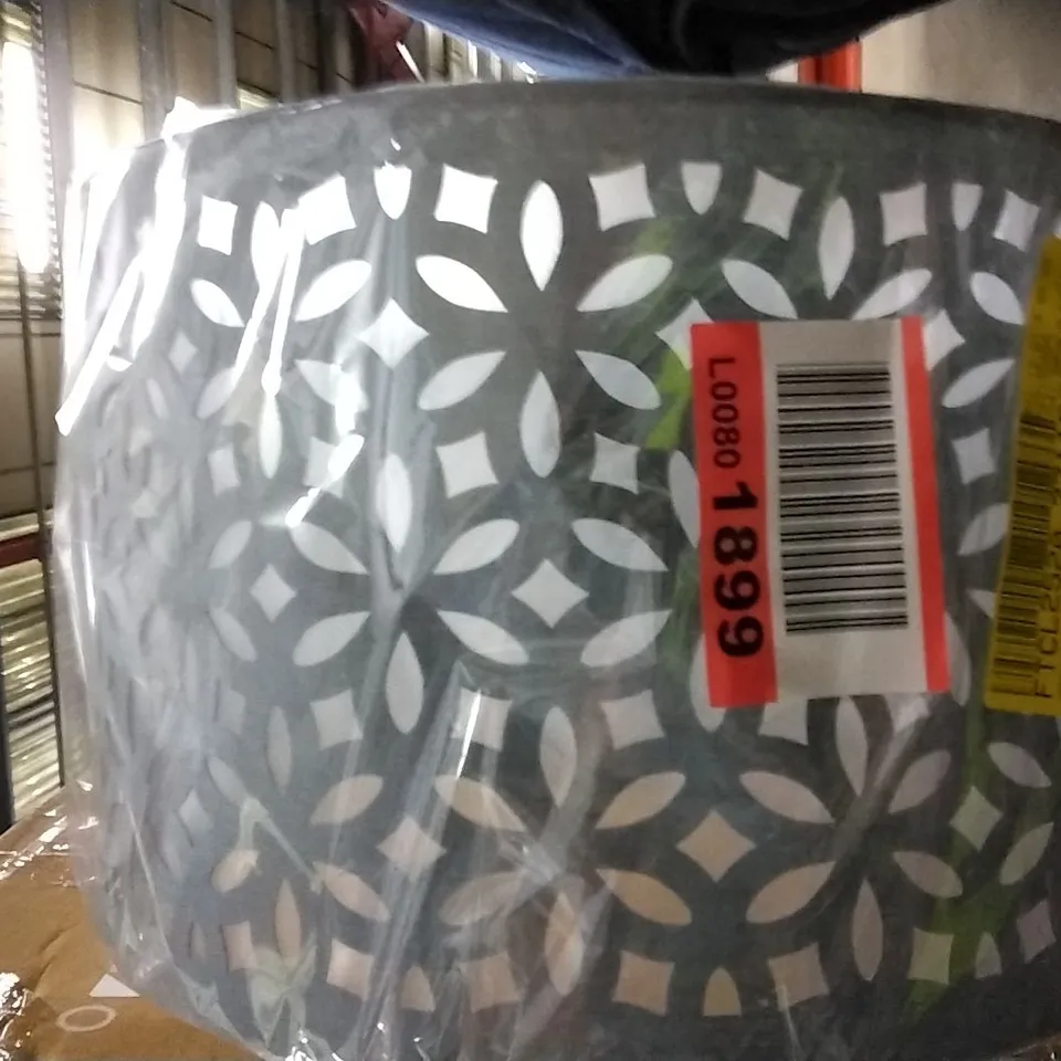 20CM H COTTON DRUM PENDANT SHADE IN GREY 
