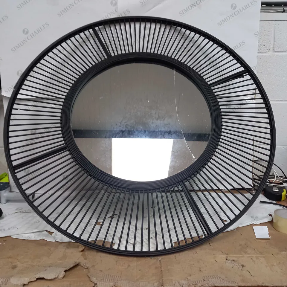 KELLY HOPPEN BAMBOO CIRCULAR MIRROR - COLLECTION ONLY