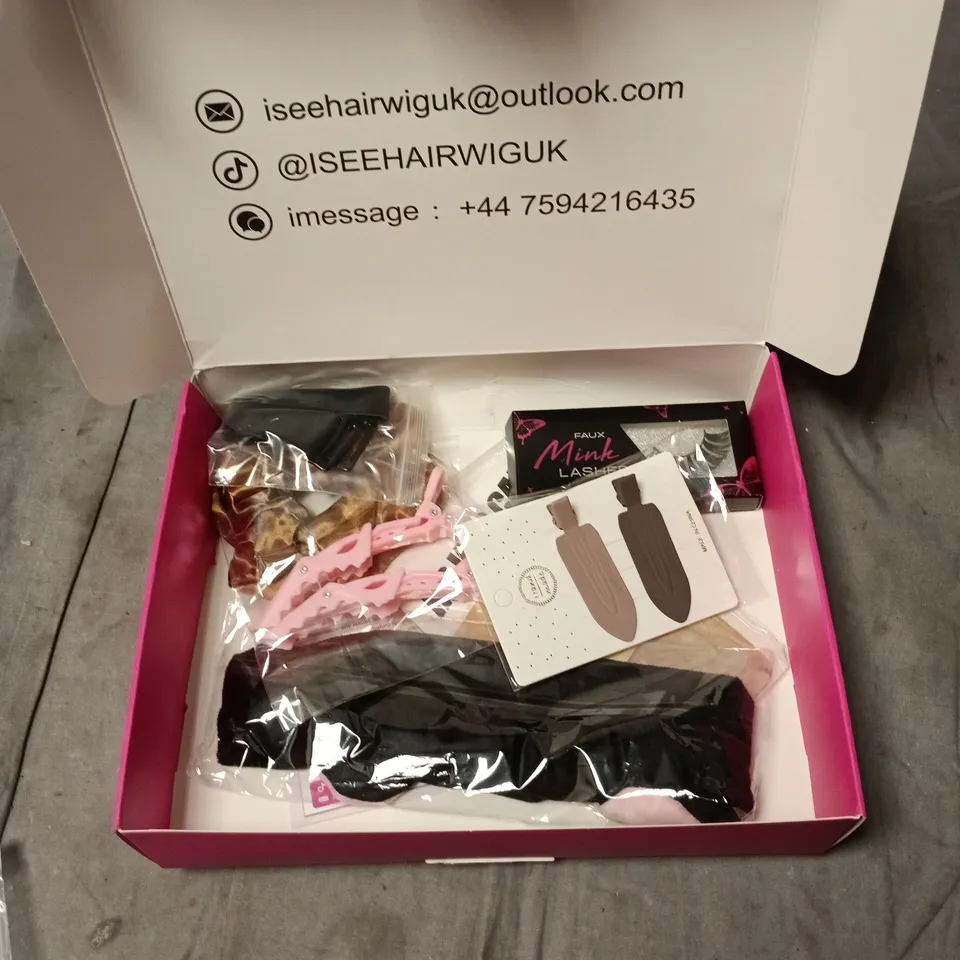 ISEE HAIR WIG AND ACCESSORIES IN GIFT BOX, HAIR TEXTURE WATER WAVE