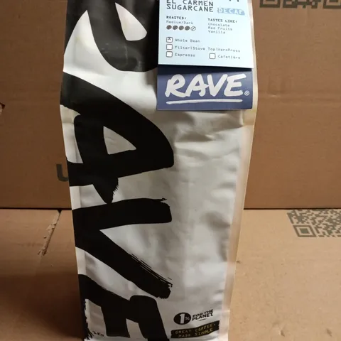RAVE COLOMBIA EL CARMEN SUGARCANE DECAF WHOLE BEAN COFFEE – 1KG BAG