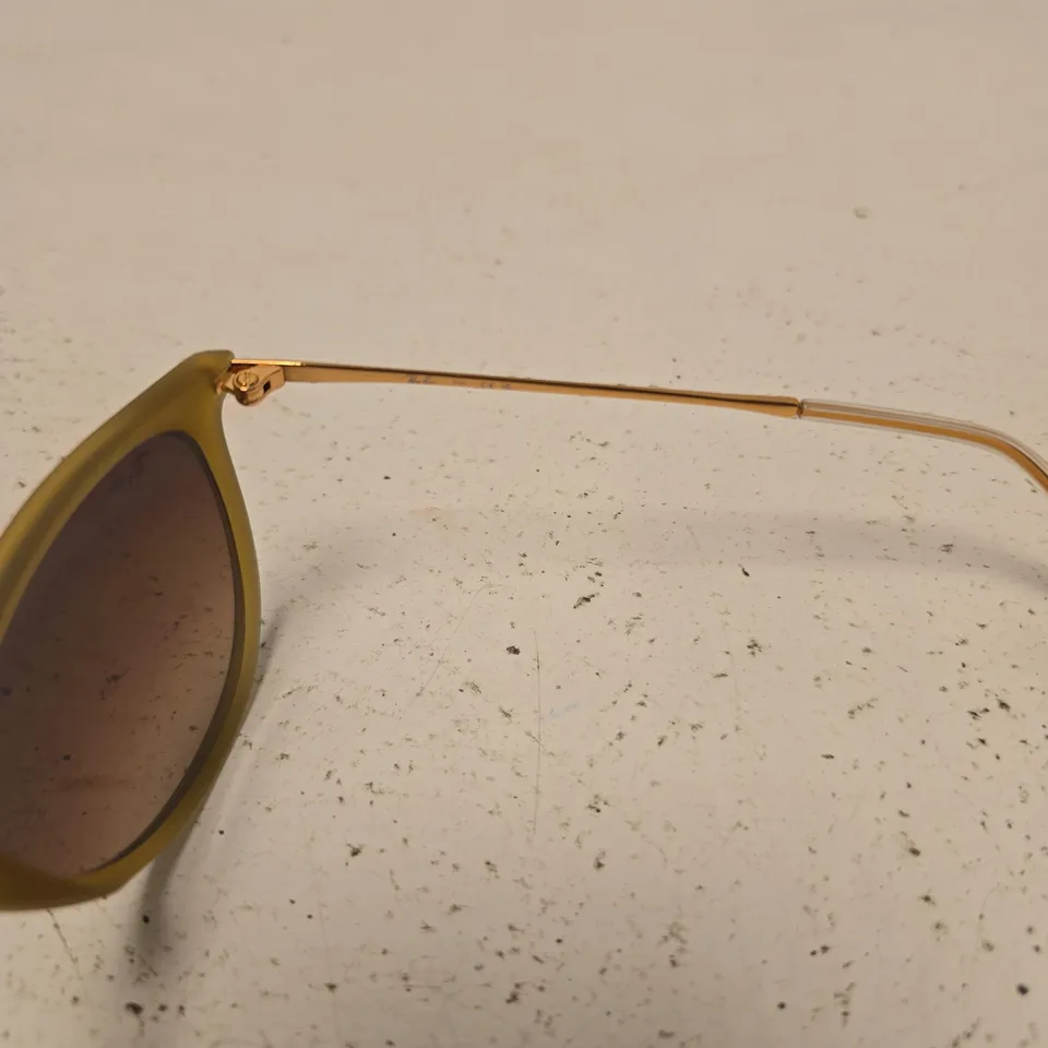 RAY BAN SUNGLASSES RUBBER BEIGE GRADIENT BROWN IN CASE