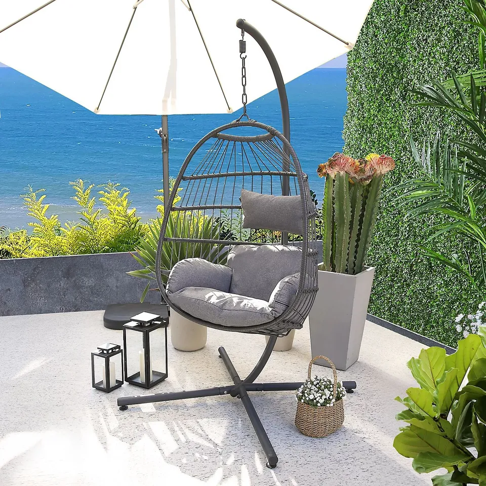 AZURA HANGING EGG CHAIR - GREY