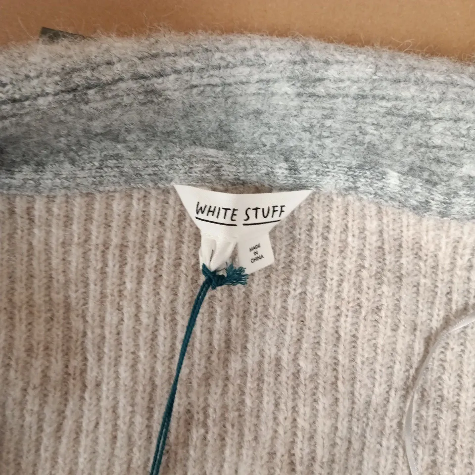 WHITE STUFF ERIN LONGLINE CARDI IN NAT MULT - LARGE