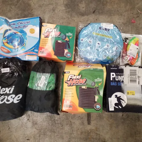 PALLET CONTAINING ASSORTED GARDEN HOSES & INFLATABLES