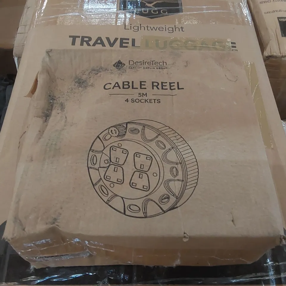 BOXED DESIRETECH 5m 4 SOCKET CABLE REEL 