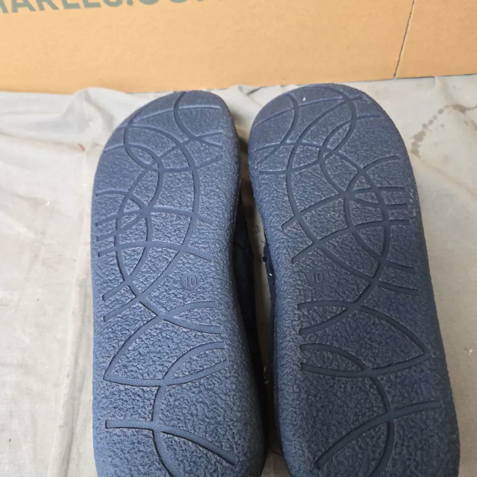 NAVY BLUE FUR-LINED SLIPPERS – UK 10 JO AND JOE