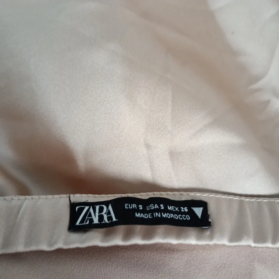 ZARA SATIN SLIP DRESS WITH FLORAL BUST – UK 6-8 (EU S) – MADE IN MOROCCO