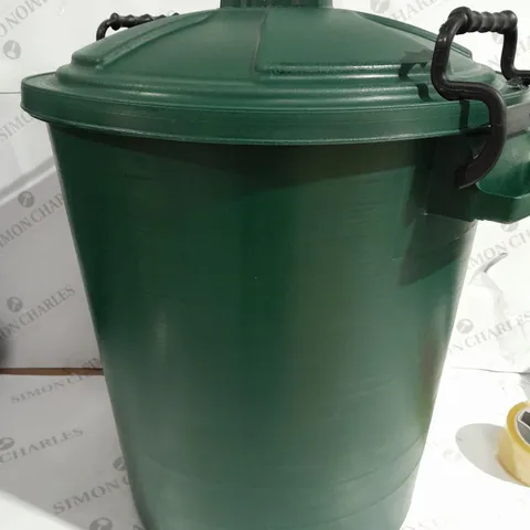 TENLITE 50L LARGE HEAVY DUTY PLASTIC BIN DUSTBIN STORAGE UNIT WITH LOCKING LID FOR HOME GARDEN RUBBISH WASTE ANIMAL FEED IN GREEN
