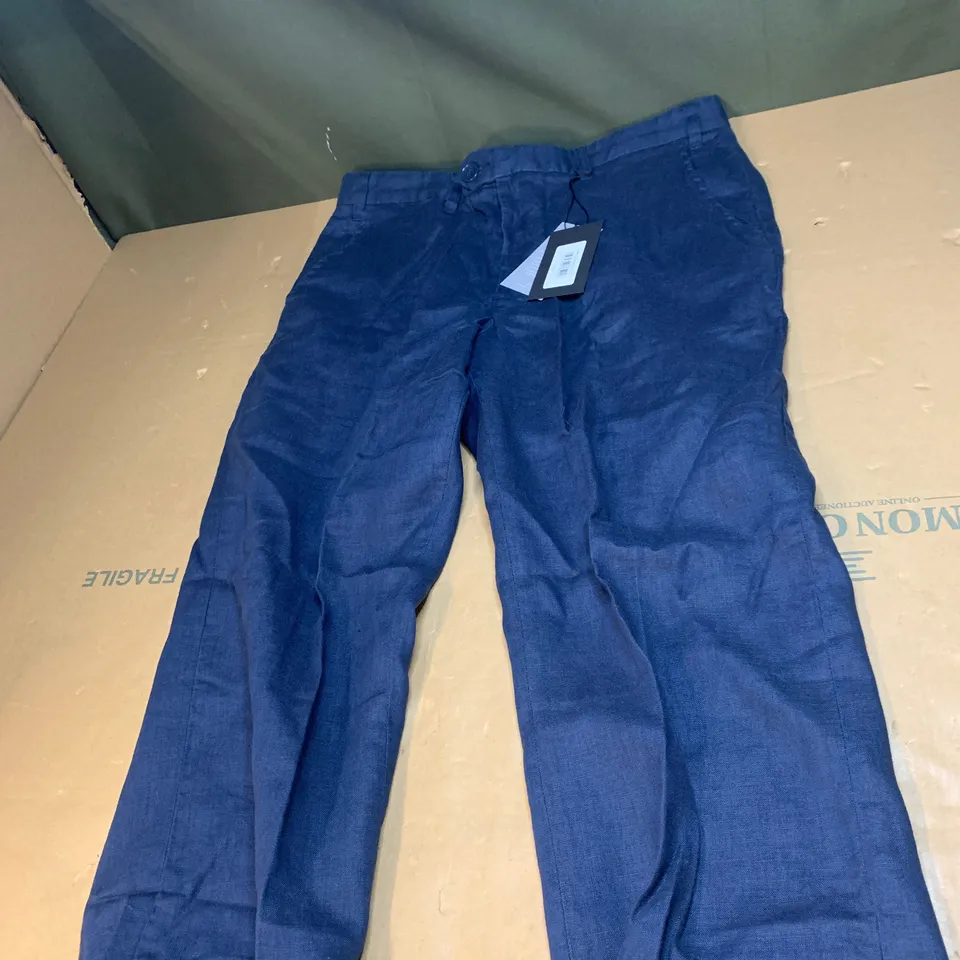 STRAIGHT LEG TAILORED LINEN TROUSERS SIZE 34