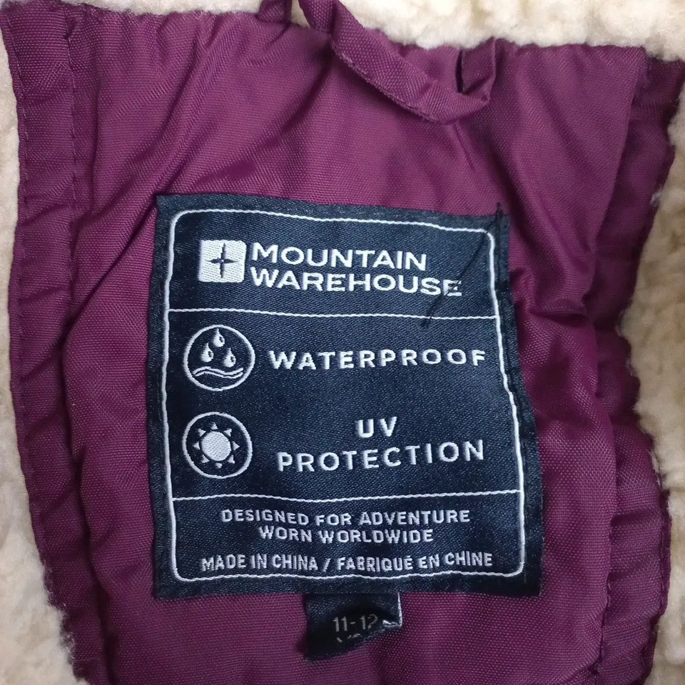 MOUNTAIN WAREHOUSE KIDS' PURPLE HOODED PUFFER JACKET, 11-12 