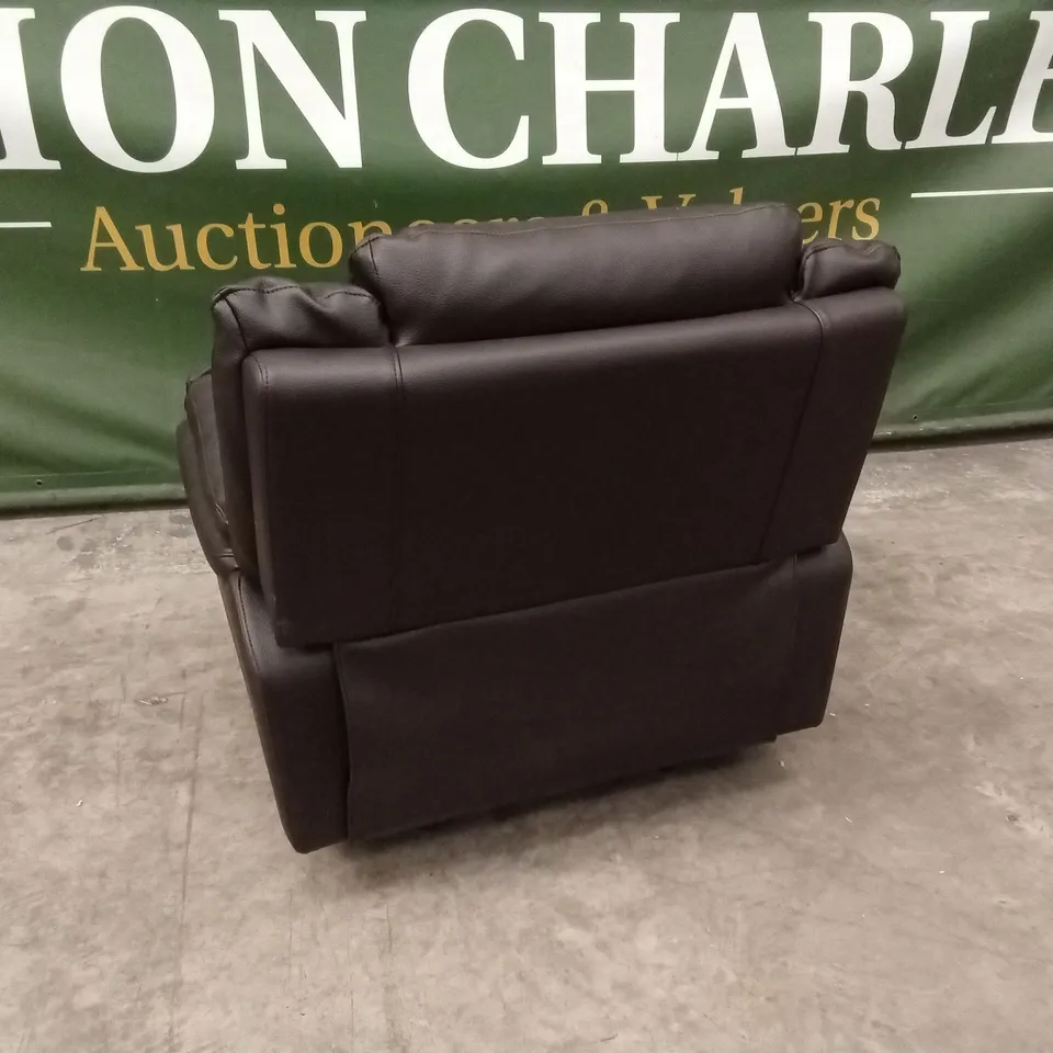 ALBION LUXURY FAUX LEATHER HIGH BACK MANUAL RECLINER ARMCHAIR - CHOCOLATE RRP £499