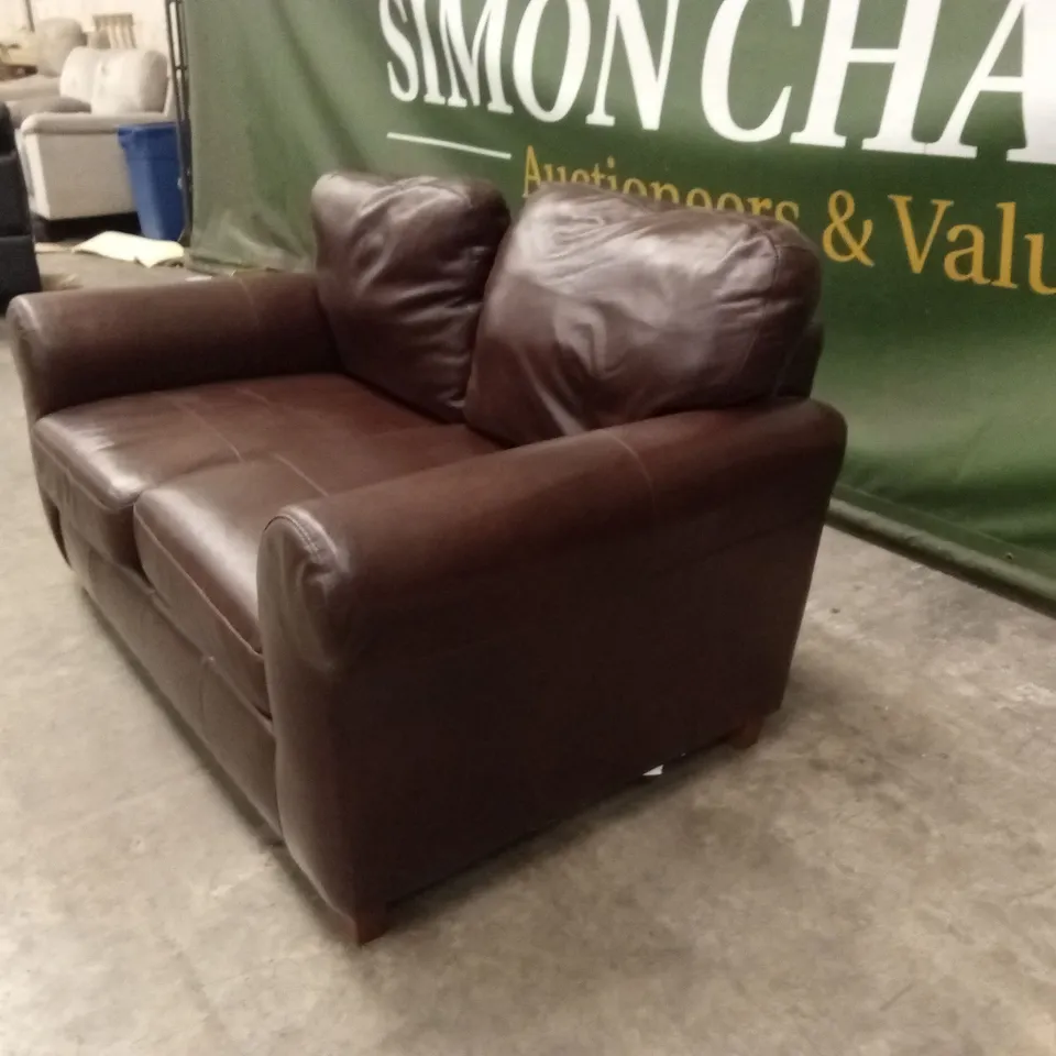 BAILEY 2 SEATER LEATHER SOFA - CHOCOLATE RRP £949