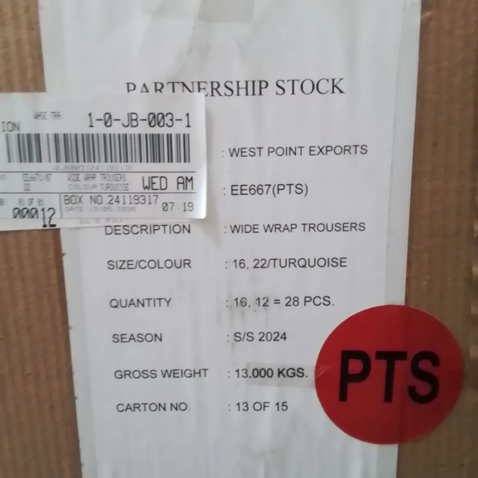 BOXED BRAND NEW APPROXIMATELY 12 JD WILLIAMS WIDE WRAP TROUSERS TURQUOISE SIZE 22