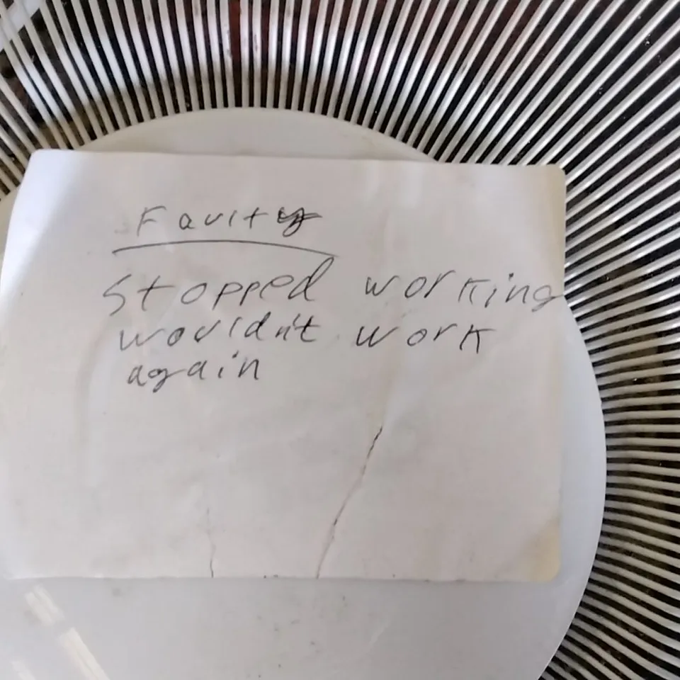 BOXED USED WHITE STANDING FAN 