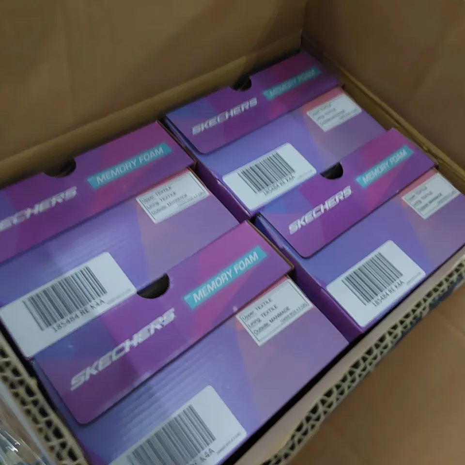 PALLET OF 26 CASES, EACH CONTAINING 4 PAIRS OF SKECHERS ARYA SWEET GLITZ RHINESTONE SKIMMER BALLET SLIP ON - UK SIZE 7.5, ROSE 