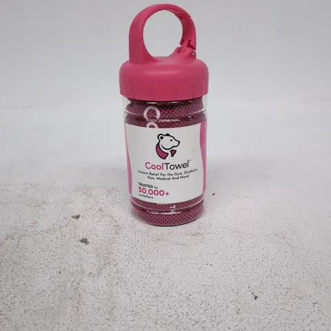 COOLTOWEL PINK WATER BOTTLE WITH LOOP CAP