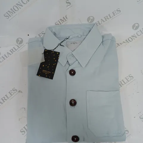 PERCIVAL LIGHT WEIGHT OVERSHIRT IN LIGHT BLUE - LARGE