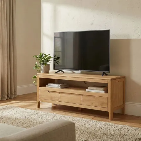 BOXED REMI TV STAND FOR TVS UP TO 43" - NATURAL OAK (1 BOX)