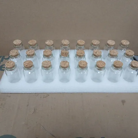 25ML SMALL GLASS BOTTLES WITH CORKS - 96 MINI BOTTLES FOR DIY CRAFTS, WEDDING FAVOURS, AND KEEPSAKE GIFTS