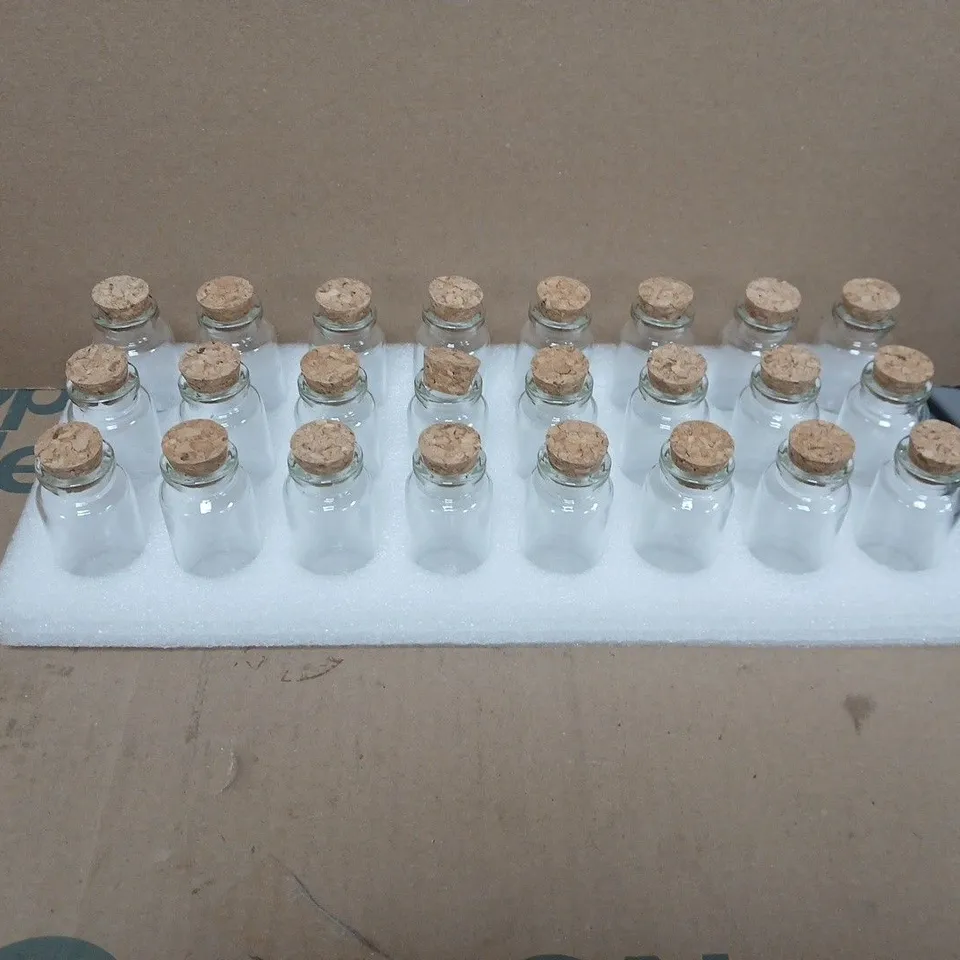 25ML SMALL GLASS BOTTLES WITH CORKS - 96 MINI BOTTLES FOR DIY CRAFTS, WEDDING FAVOURS, AND KEEPSAKE GIFTS