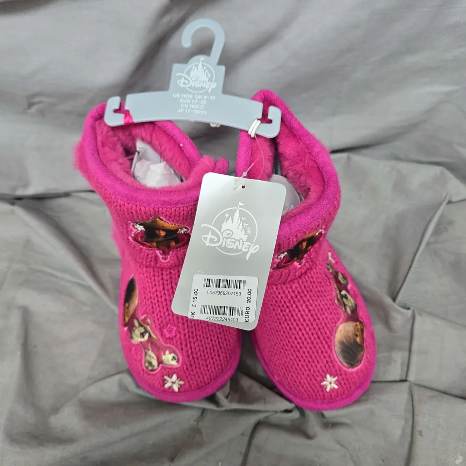 DISNEY KIDS KNITTED PINK SLIPPERS UK SIZE 9-10