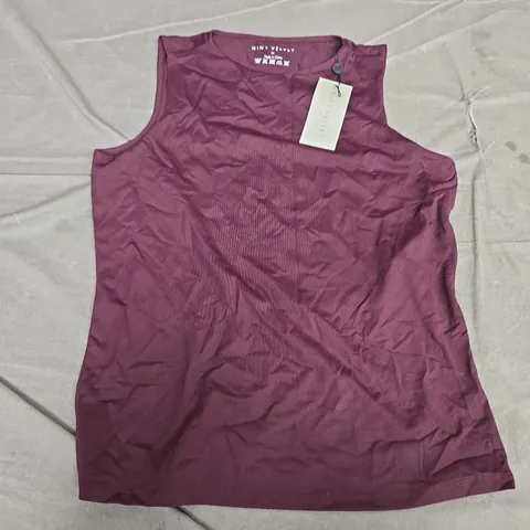 MINT VELVET BERRY LAYERING HIGH NECK VEST – WOMEN'S SLEEVELESS TOP, CHIANTI, SIZE M