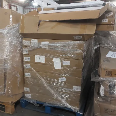 PALLET CONTAINING A LARGE QUANTITY OF DESKS ECT