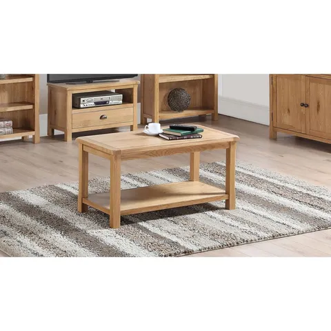 BOXED KINGS POINT COFFEE TABLE WITH STORAGE - NATURAL OILED OAK (1 BOX)
