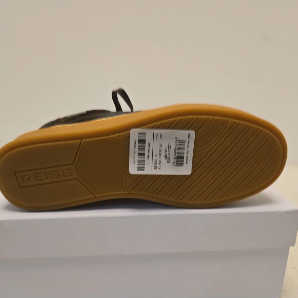BOXED PAIR OF REISS LIZZIE SUEDE TRAINER – UK SIZE 5