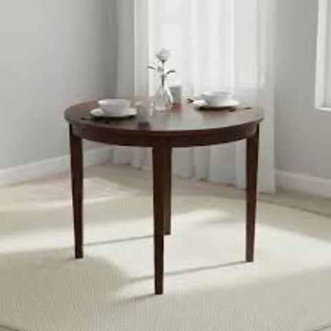 BOXED HANOVER ROUND DROPLEAF DINING TABLE - DARK OAK (1 BOX)