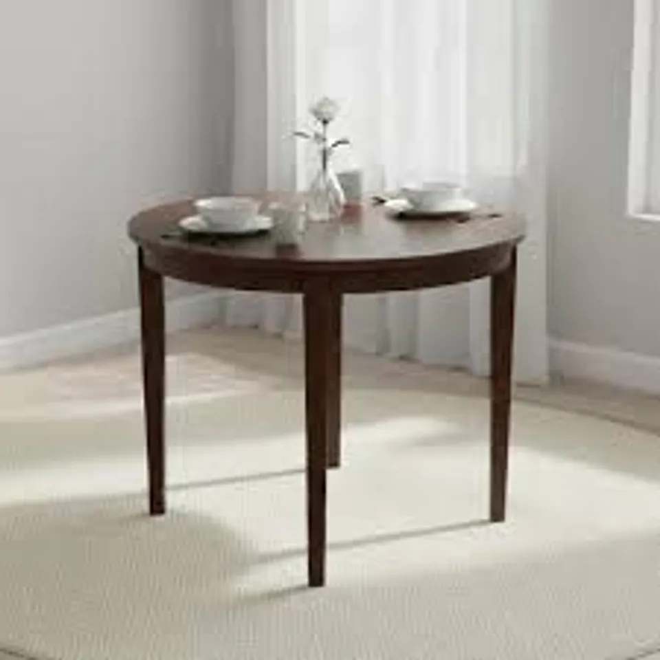 BOXED HANOVER ROUND DROPLEAF DINING TABLE - DARK OAK (1 BOX)