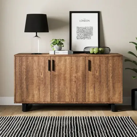 BOXED FREDDIE LARGE SIDEBOARD - RUSTIC OAK EFFECT (1 BOX)
