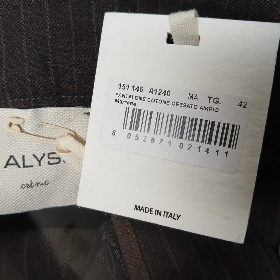 ALYSI PANTALONE COTONE GESSATO APIO TROUSERS - 42