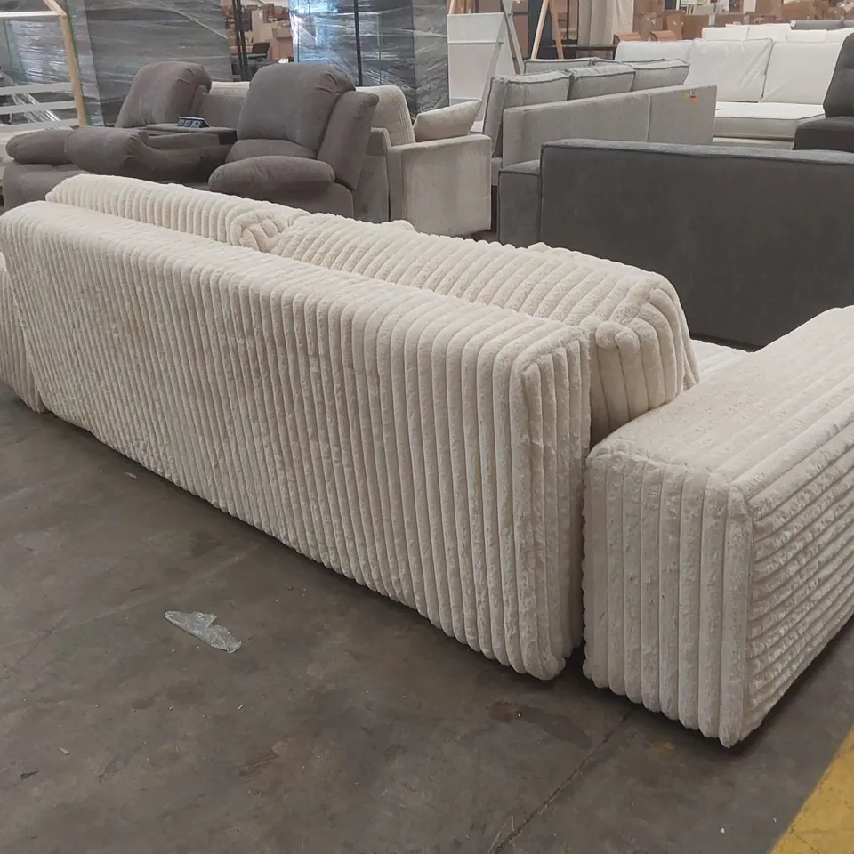 QUALITY DESIGNER FLUFFY 4 SEATER SOFA - REQUIRES ASSEMBLY