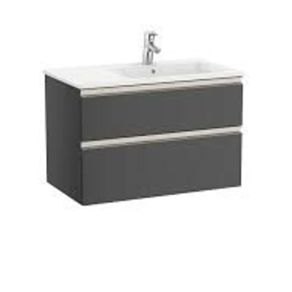 BRAND NEW BOXED ROCA THE GAP 800MM VANITY UNIT 2 DRAWERS - GREY ANTHRACITE