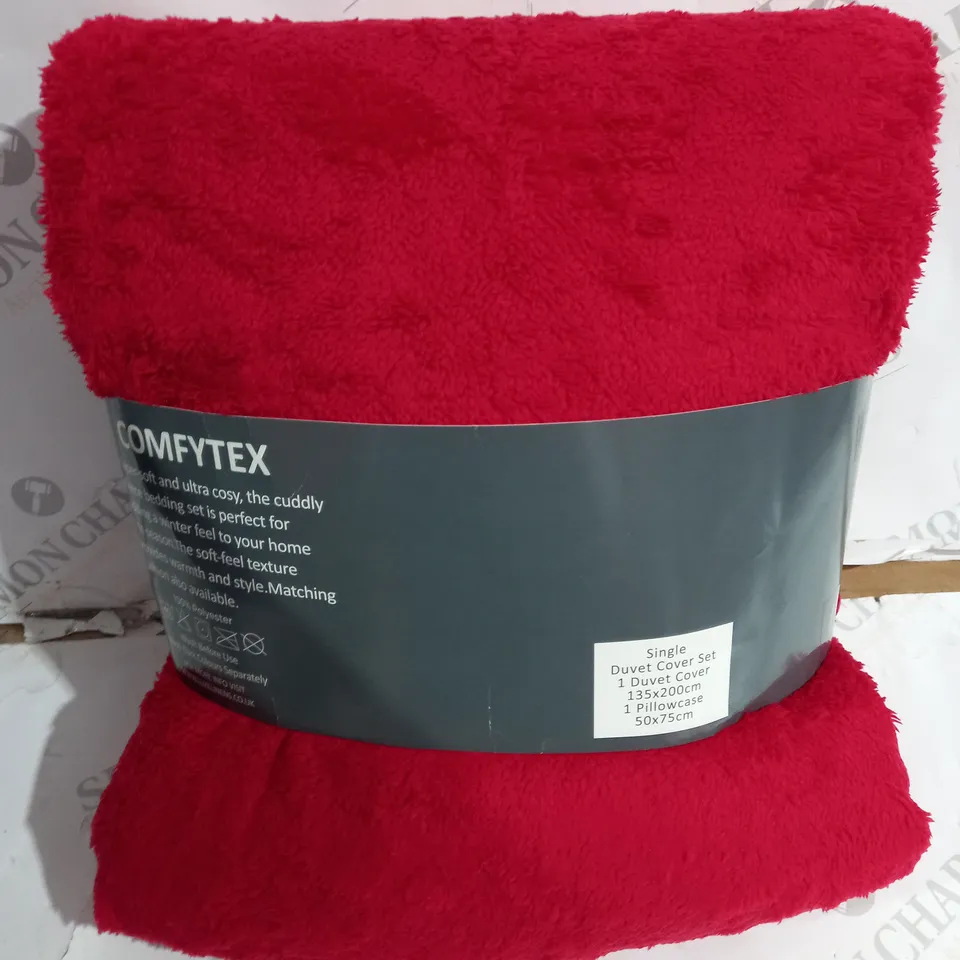 COMFYTEX SINGLE DUVET SET IN RED