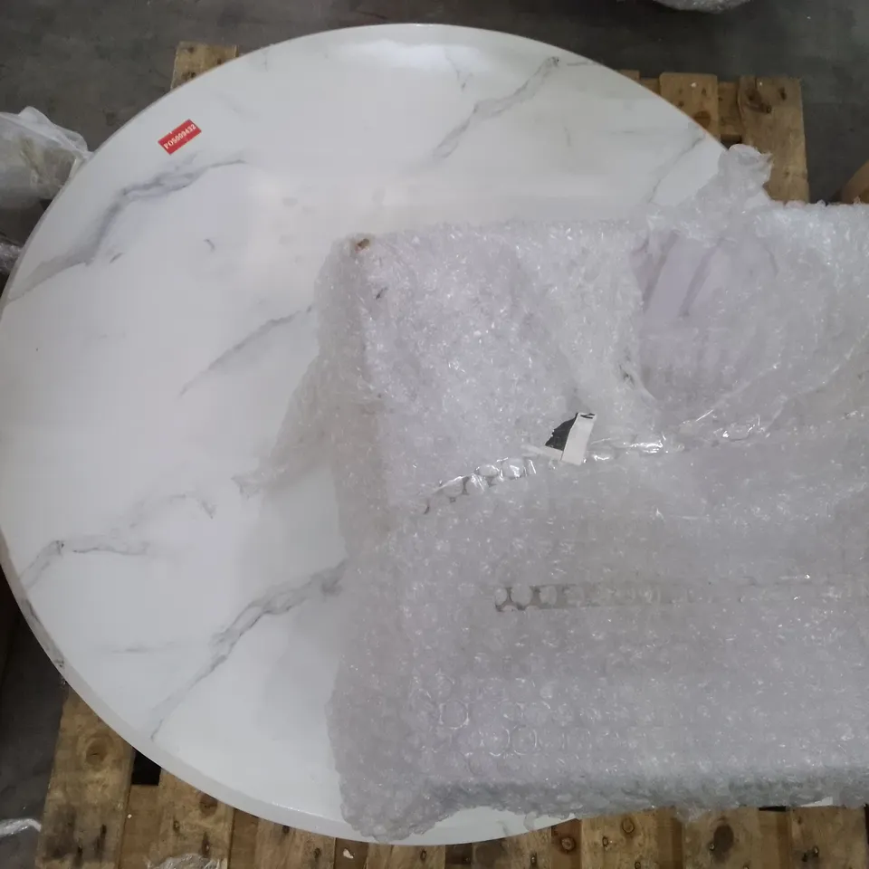 ROUND MARBLE EFFECT DINING TABLE