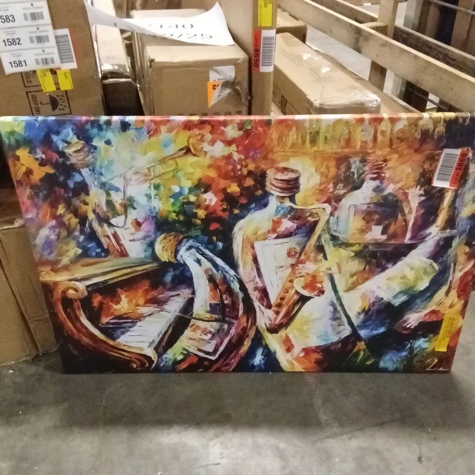 BOTTLE JAZZ BY LEONID AFREMOV CANVAS WALL ART PRINT