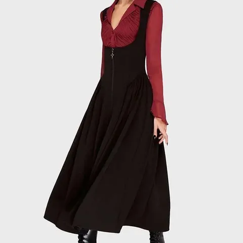 BRAND NEW KILLSTAR DUSK AND DARKNESS UNDERBUST MAXI DRESS BLACK MEDIUM
